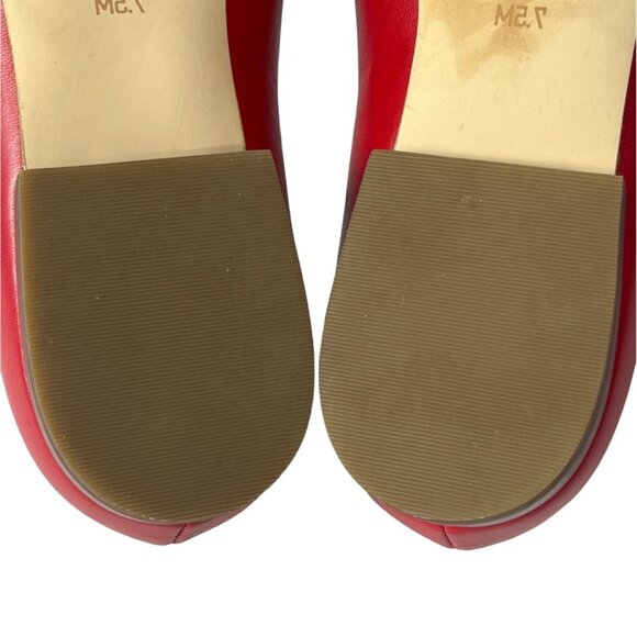 Michael Kors Women's Red Leather Dylan Flats Sz 7.5 - Picture 12 of 14